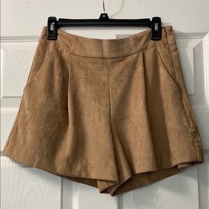 Tan Faux Suede Shorts